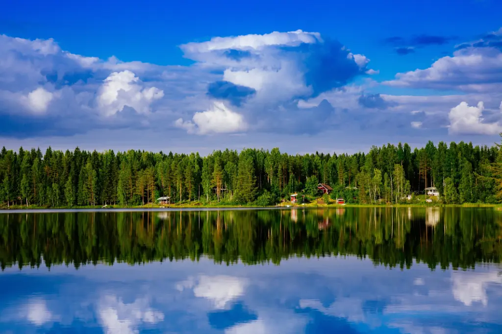 Einsamer See mir Wald in Finnland